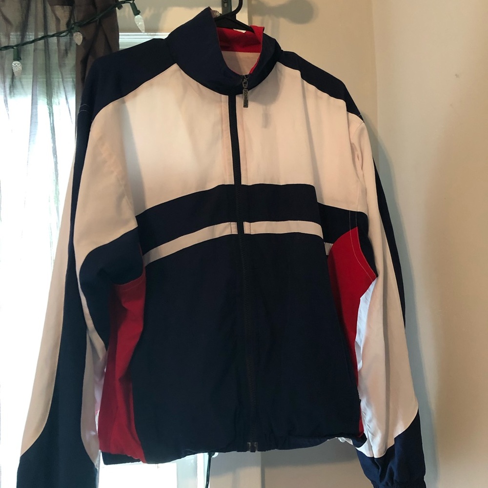Blue and red track jacket